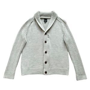 🔃7 Diamonds Men’s Gray Knit Front Button Wool Cardigan Sweater